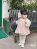 G.DUCKKIDS小黃鴨嬰兒秋裝女童裝1-3歲女寶寶洋氣套裝時(shí)髦春秋公主衣服裙子 淺黃色 90 cm 曬單實(shí)拍圖