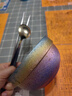 鈦途（TITO TITANIUM）純鈦碗露營(yíng)寶寶兒童吃飯碗雙層飯碗戶(hù)外碗防燙防摔鈦碗家用碗新款 純鈦碗-小號-冰花藍邊炫彩 曬單實(shí)拍圖