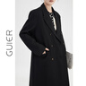 桂兒（guier）黑色西裝外套女秋季中長(cháng)款小眾高級感西服大衣 黑色 S 曬單實(shí)拍圖