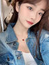 法梵希輕奢18K彩金四葉草項鏈女生玫瑰金手鏈七夕情人節(jié)生日禮物送女友 18K金四葉草項鏈-紅色 曬單實拍圖