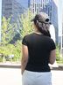 蕉內(nèi)【趙露思同款】涼皮501Cool女士方領(lǐng)修身肌底衣顯瘦顯白保濕T恤女 【帶杯】黑色 L 曬單實拍圖