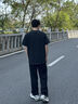 GXG男裝【涼感】寬松直筒休閑褲男通勤衛(wèi)褲薄長褲 2025夏季新品 黑色 M (30) 曬單實(shí)拍圖