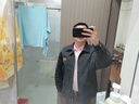 風(fēng)梵名男士高端休閑美式工裝夾克男寬松春秋季純棉牛仔外套復(fù)古上衣褂子 B款灰色 XL 【145-160斤】 曬單實(shí)拍圖