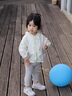 班喜迪【7A抗菌】女童褲子夏裝2025新款女寶寶薄款九分褲兒童夏季打底褲 灰色 80 曬單實(shí)拍圖
