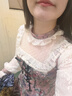 LULUALWAYS我愛露露25春季新款法式浪漫收腰蕾絲提花拼接連衣裙女 粉色 M 曬單實拍圖