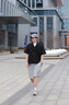 GXG男裝 多孔設(shè)計(jì)短袖襯衫通勤戶外透氣襯衣男上衣 2025夏季新品 黑色 M 曬單實(shí)拍圖