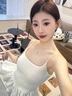微光里韓系穿搭花苞蓬蓬短裙夏季2025新款獨(dú)特絕美白色吊帶連衣裙子女裝 白色M碼【建議85-100斤】 曬單實(shí)拍圖