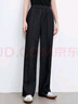 百圖betu女裝2025春季新款休閑褲松緊高腰直筒休閑褲顯瘦褲子2501T62 炭灰 M 曬單實(shí)拍圖