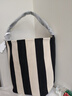VIBE RING小眾黑白條紋水桶包包2025新款高級感帆布包大容量托特包 黑白條紋 曬單實(shí)拍圖