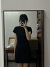 致知ZHIZHI 躍蕩婷 純色連衣裙女2025新款高彈別致褶皺設(shè)計(jì)感短裙 黛黑 XS 曬單實(shí)拍圖