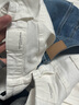 古田森牛仔褲白色高腰休閑男友褲寬松顯瘦哈倫長褲女4S2030 白色 29碼 (2尺2) 曬單實拍圖