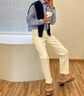 軒萊雅直筒牛仔褲女2025新款爆款春夏高腰寬松顯瘦淺色九分窄版煙管褲子 9058【復古色】 S 曬單實(shí)拍圖
