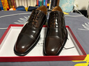 德賽（DESAI）【達人推薦】商務(wù)正裝皮鞋手工復古擦色三接頭牛津鞋方頭英倫男鞋 珠光棕 42 曬單實(shí)拍圖