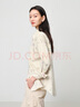 EP雅瑩2025春夏新款女裝 輕國(guó)風(fēng)印花舒適長(zhǎng)絨棉牛仔襯衫外套J201A 米色 L 曬單實(shí)拍圖