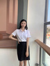 匆蒙夏季襯衫女竹纖維微彈白色襯衫簡約百搭商務打底內(nèi)搭女暗扣修身 曬單實拍圖