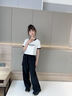 優(yōu)優(yōu)1點(diǎn)（Yoyo one）女童夏季短袖套裝2025新款兒童工裝褲大童網(wǎng)紅炸街黑色運動(dòng)裝衣服 15029黑色+9961白色 140 140cm 曬單實(shí)拍圖