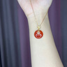 周大金 CHOW TAI KING紅瑪瑙平安扣銀項(xiàng)鏈女純銀吊墜母親節(jié)520情人生日禮物送女友媽媽 平安扣項(xiàng)鏈 曬單實(shí)拍圖