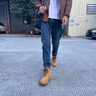 JEEP SPIRIT牛仔褲男士春秋冬季寬松休閑哈倫褲加絨加厚束腳運動九分長褲子男 藍灰 XL【建議130-150斤】 曬單實拍圖