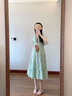 TAOROUSI長(zhǎng)袖連衣裙女夏季新款女裝法式氣質(zhì)收腰顯瘦油畫風(fēng)V領(lǐng)公主長(zhǎng)裙子 連衣裙 M 曬單實(shí)拍圖