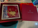 歐柏歷壽桃金箔畫創(chuàng)意擺件送賀壽星祝壽禮品6080大壽辰老人長輩生日禮物 福壽安康雙桃 曬單實拍圖