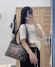 15mins包包女包大容量單肩布包女2025新款通勤托特包七夕禮物 咖色 曬單實拍圖