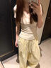 凡小如黃色波點(diǎn)闊腿褲女夏季新款休閑直筒褲高腰垂感冰絲多巴胺顯瘦女褲 黃色 M 【建議95-105斤】 曬單實(shí)拍圖