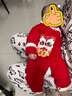 貝瑞加（Babyprints）寶寶連體衣紅色拜年服春節保暖百天衣服護肚內衣加厚爬服國風(fēng) 66 曬單實(shí)拍圖