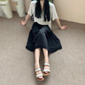 CAMILA KSENIA涼鞋女2025新款休閑百搭夏季軟底一字帶時(shí)尚涼鞋外穿平底羅馬鞋子 棕色 36 曬單實(shí)拍圖