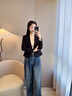 櫻芭妮小西裝外套女2025春季韓版休閑百搭職業(yè)正裝黑色短款西服上衣 單件黑色西裝 L 【100-110斤】 曬單實(shí)拍圖
