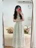 棉致裙子女夏法式甜美小清新仙氣超仙森系開衫碎花吊帶連衣裙兩件套裝 綠色開衫+吊帶裙 【套裝】 S 【建議100斤內(nèi)】 曬單實(shí)拍圖