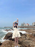 DGOV法式初戀溫柔風甜美小飛袖連衣裙夏季新款小個子氣質(zhì)顯瘦仙女短裙 米白色 S 建議80-90斤 曬單實拍圖