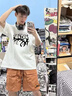 IZEXX美式高街工裝短褲男夏季薄款百搭休閑運動過膝五分中褲IZ64桔色XL 曬單實拍圖