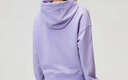 OVV【高級運動(dòng)系列】秋冬熱賣(mài)女裝刺繡點(diǎn)綴抽繩連帽衛衣 淺紫（凈色）A1 L 曬單實(shí)拍圖