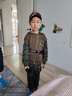 G.duck小黃鴨男童套裝迷彩服兒童三件套春秋中大童男孩休閑裝學(xué)生軍訓服 褐色 130 尺碼7~8歲【120-130cm】 曬單實(shí)拍圖