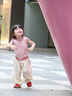 幼歌（YOUGE）【小涼皮】簡約百搭亞麻防蚊長褲兒童清爽寬松氣球褲 米白 100 cm 曬單實拍圖
