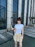 威爾勝（Wilson）官方夏季女士CROPPED網(wǎng)球服運動(dòng)收腰高彈短袖T恤 亮白色-WW20084512WTA XS /160/80A 曬單實(shí)拍圖