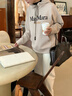 MaxMara 2025春夏女裝抽繩連帽衛衣9941015106 米色 S 曬單實(shí)拍圖
