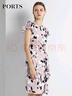 PORTS寶姿  新品女裝短袖不規(guī)則印花修身連衣裙YLV8D120HPP065 瑰云粉印花 S (4) 曬單實拍圖