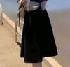 浪莎歐棉絨半身裙女秋冬高腰大擺傘裙顯瘦遮胯慵懶a字中長(cháng)裙子 曬單實(shí)拍圖