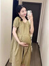革曼夏季哺乳衣外出辣媽款產(chǎn)后短袖喂奶衣服孕婦裝法式夏天哺乳連衣裙 芥末黃(孕婦款) XL 曬單實(shí)拍圖