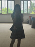 茵曼法式復古圓領黑白格子連衣裙夏季女裝簡約通勤裙子 黑白格  S 曬單實拍圖