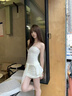 萬(wàn)欣兒純欲風(fēng)性感抹胸連衣裙套裝女2025春季新款辣妹掐腰顯瘦包臀短裙子 開(kāi)衫+抹胸連衣裙 M 建議90-100斤 曬單實(shí)拍圖