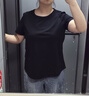 獨束大碼女裝基礎簡(jiǎn)約純色T恤女多色2025夏裝新款寬松顯瘦上衣 曜石黑 M （尺碼：1） 曬單實(shí)拍圖
