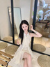 莫代爾法式雪紡連衣裙女2025夏季新款名媛風(fēng)收腰顯瘦無袖不規(guī)則A字短裙 杏色 M [95一105斤] 曬單實拍圖