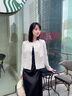 Laurèl【粘纖】 25春新款新中式白瓷提花外套女LWD361W00200 純凈白 XS 155/80A 曬單實拍圖