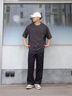 卡賓（CABBEEN）【吸濕速干】夏季薄款直筒褲男2025新款運動(dòng)寬松透氣休閑褲子 煤黑色01 XL /180/52 曬單實(shí)拍圖