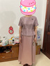 紫魅俏春夏季婚禮媽媽裝連衣裙女新中式蕾絲高端婚宴禮服假兩件平時可穿 粉色【短袖】 M (建議100斤以下) 曬單實(shí)拍圖
