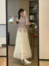 韓璐嬌（hanlujiao）春季連衣裙女裝2025新款穿搭一整套初戀清純奶系減齡氣質(zhì)套裝裙子 上衣+裙子 M 曬單實(shí)拍圖