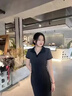 樂雅秀polo短袖t恤連衣裙女夏季抽繩修身顯瘦開叉高個子休閑收腰包臀裙 圖片色 L 108-128斤 曬單實拍圖
