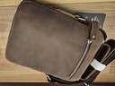 牛船長(cháng)皮具牛船長(cháng)皮具復古瘋馬牛皮男士手提單肩斜挎包平板真皮電腦手機大包 咖啡色 小號 曬單實(shí)拍圖